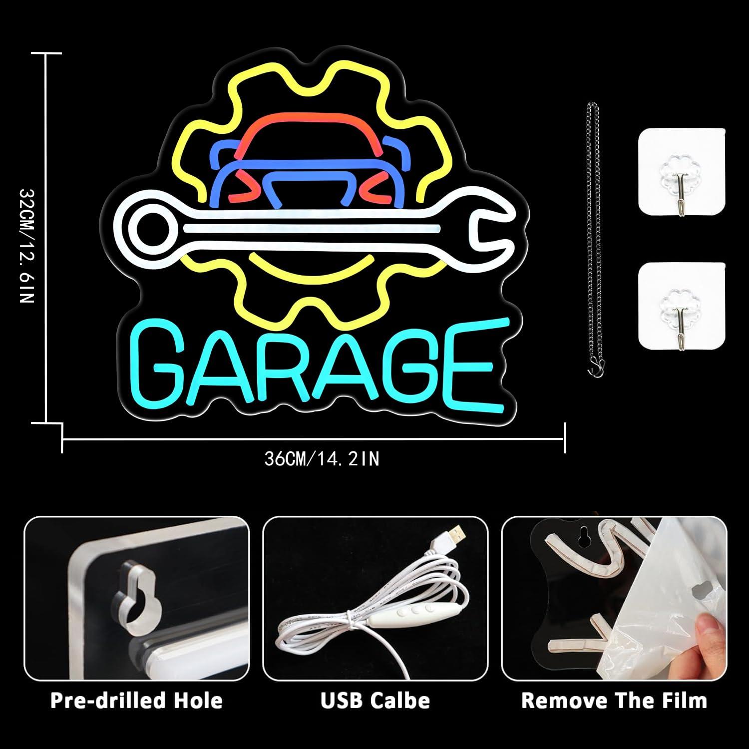 Garage Neon Sign USB Powered L - Auto Repair Shop In incelemesi ve fiyatı